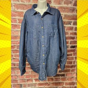 Men's WRANGLER Sherpa Lined Button Up Denim Shirt Jacket XL